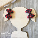 Red Buffalo Plaid Peekaboo Pigtail Bows