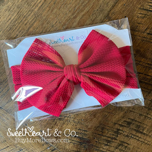 Crimson Red Big Bow Baby Headwrap