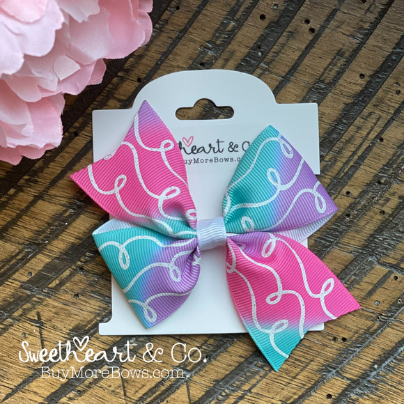 Ombré Glitter Doodles Hair Bow