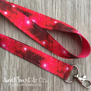 Pink Galaxy Nebula Space Lanyard