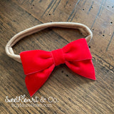 Red Velvet Bow Baby Headband