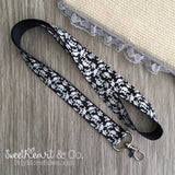 Black & White Skull & Crossbones Lanyard