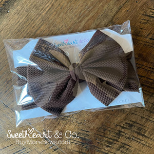 Brown Big Bow Baby Headwrap