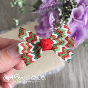 Watermelon Chevron Mini Pinwheel Hairbow