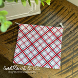 Red & Gray Plaid Drawstring Bag