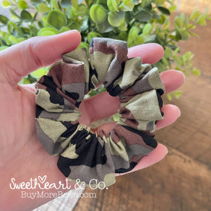 Green Camouflage Scrunchie