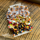 Orange & Gray Fall Plaid Scrunchie