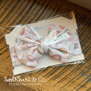 Soft Rainbows Big Bow Baby Headwrap