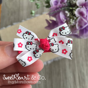 Cute Kitty Mini Pinwheel Hairbow