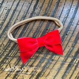 Red Velvet Bow Baby Headband