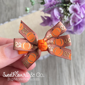 Fall Pumpkins Mini Pinwheel Hairbow