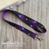 Purple Galaxy Nebula Space Lanyard