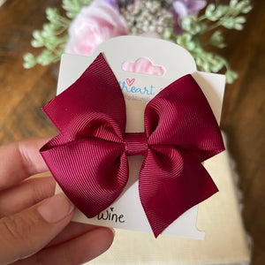 Wine Hair Bow