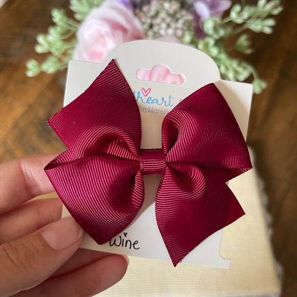 Wine Hair Bow