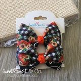 Buffalo Plaid Pumpkins Peekaboo Pigtail Bows