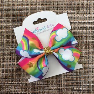 Glitter Rainbows Hair Bow