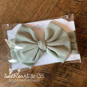 Rustic Sage Big Bow Baby Headwrap