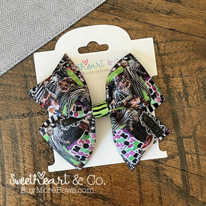 Beetlejuice Halloween Hair Bow