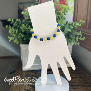 Blue & Yellow School Team Beaded Bracelet