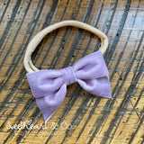 Lavender Velvet Bow Baby Headband