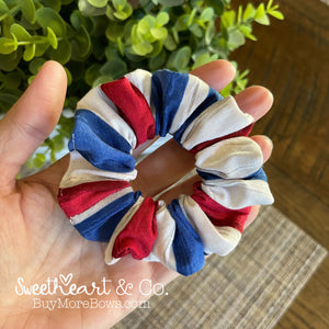 Red, White, Blue Stripe Scrunchie