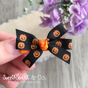 Halloween Pumpkins Mini Pinwheel Hairbow