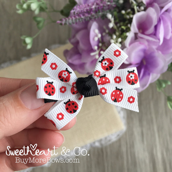 Ladybug Mini Pinwheel Hairbow