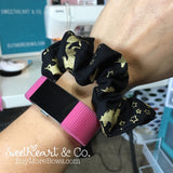 Black & Gold Unicorns Scrunchie