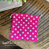 Hot Pink Mini Dots Drawstring Bag