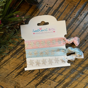 Pastel Snowflake Hair Ties