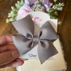 Silver Gray Hair Bow