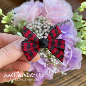 Red Buffalo Plaid Mini Pinwheel Hairbow