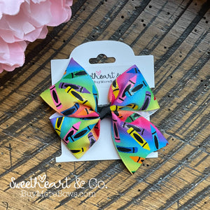 Glitter Crayons Hair Bow