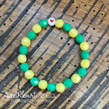 Green & Yellow School Team Beaded Bracelet