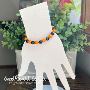 Orange & Black School Team Beaded Bracelet