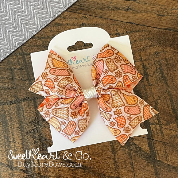 Gingham Ghosties Halloween Hair Bow