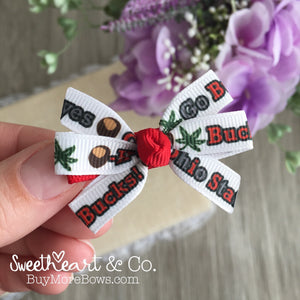 Buckeyes Mini Pinwheel Hairbow