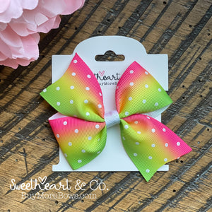 Fruity Ombré Flitter Dots Hair Bow